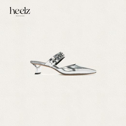 heelz设计师手工鞋履 ｜H几何繁花条带 穆勒鞋45mm 商品图0
