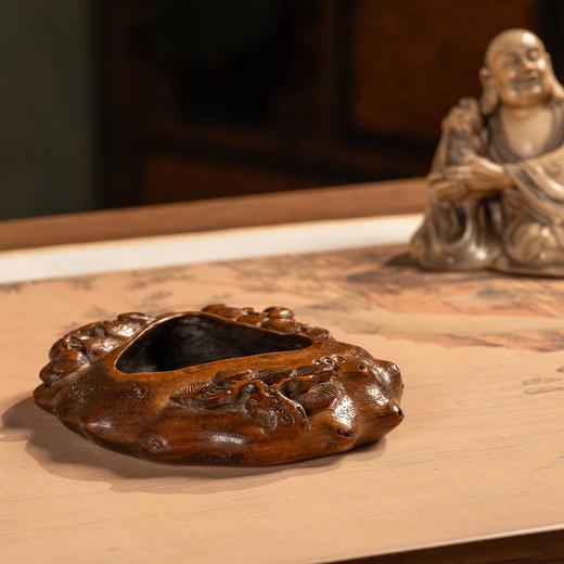清	黄花梨雕松树纹随形水盂 商品图1