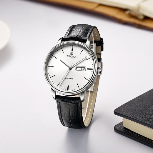 依波表手表EBOHR情侣款男表女表机械表腕表防水皮带日历3617 商品图4