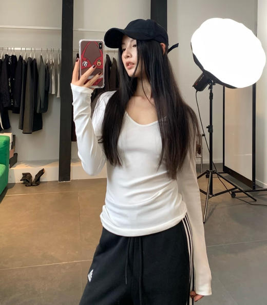 原单IRO莱塞尔混纺大V领修身羊毛打底衫091507 商品图2