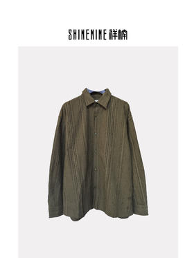 302273竖纹肌理长袖衬衣