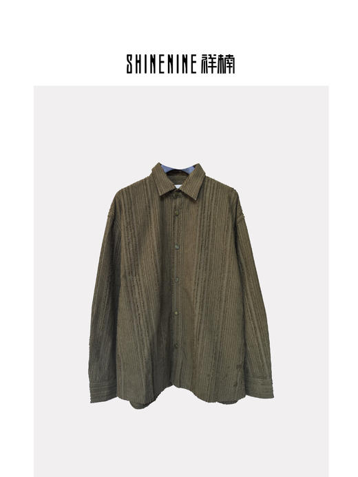 302273竖纹肌理长袖衬衣 商品图0