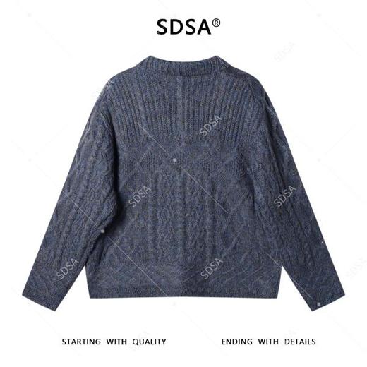 9925SDSA男士秋冬新款痞帅男装复古纽花polo领针织衫慵懒风百搭毛衣 商品图5