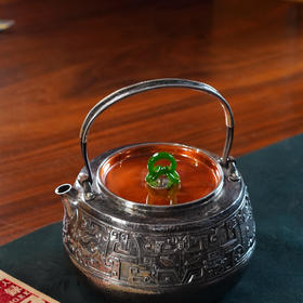 杨兴录1L饕餮纹提梁壶 约510g左右