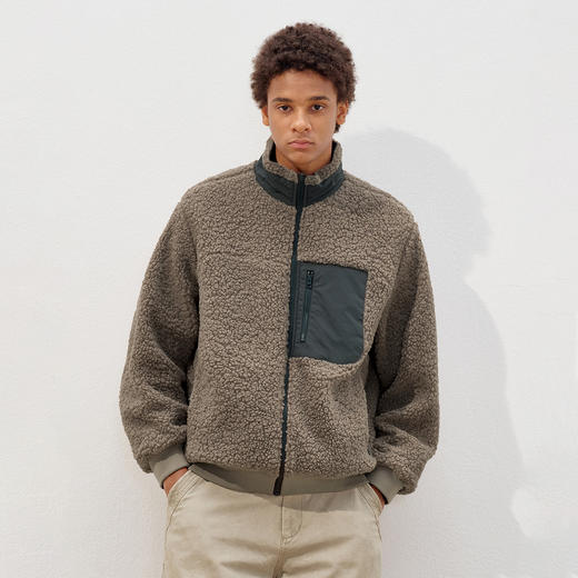 714street【双面穿】户外防水工装夹克2025秋冬宽松羊羔绒外套男 商品图2