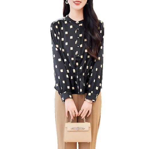 KQ珍珠缎重磅真丝衬衫女长袖2025年秋装新款气质显瘦桑蚕丝品牌上衣 商品图4