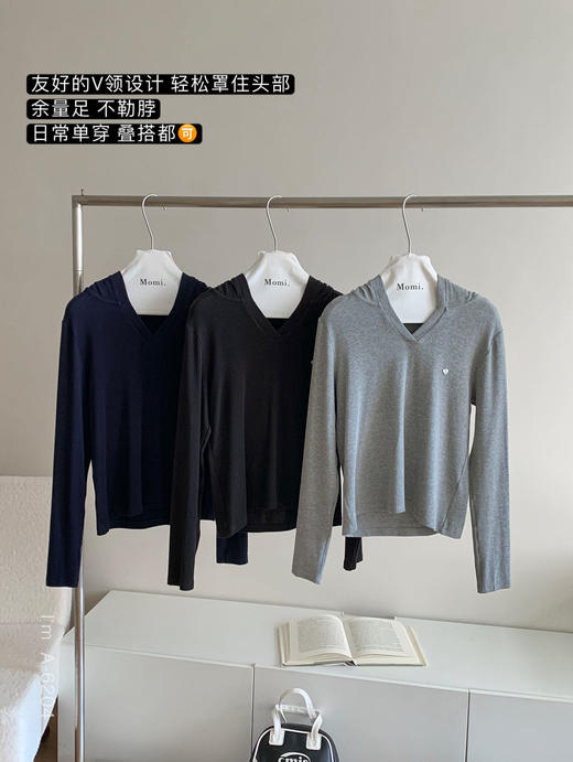 🔥【AMOMI慵懒定律·爱心连帽衫112-A6204】🥳〔 慵懒定律。爱心连帽衫 〕👉🏻𝗠𝗢𝗠𝗜 𝗦𝗧𝗨𝗗𝗜𝗢 𝟮𝟬𝟮𝟱 𝗔/𝗪长袖T系列🍁  商品图7