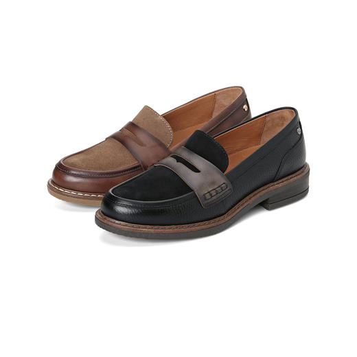 【云粉节】BF楼Pikolinos派高雁秋季擦色牛皮中口拼色粗跟乐福鞋PL257916.吊牌价2380 商品图4