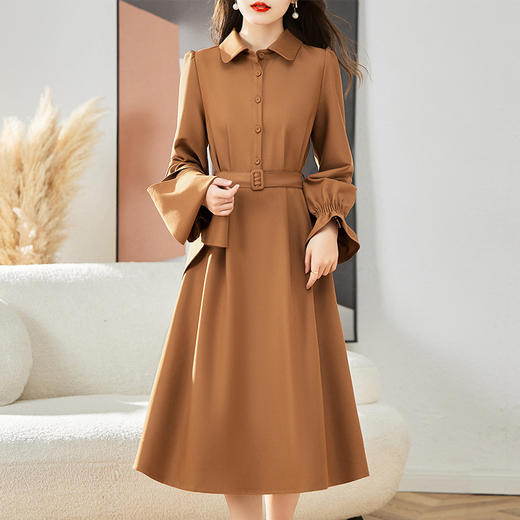 丁摩 长袖连衣裙女春秋季新款秋装气质名媛时尚套装两件套5ZF-2308 商品图2