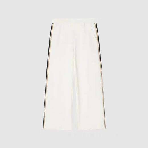 小禾家秋冬轻磨毛侧拉条拼接毛圈布直筒裤 商品图4