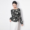「高货wl」全新升级【铂金会员293/天猫389/差价96】(05725)洛诗琳气质优雅一字肩上衣2025秋季设计感雪纺印花上衣女 商品缩略图1