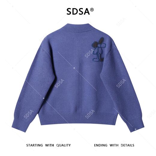 72623SDSA男士秋冬新款痞帅男装潮牌撞色钩花朵设计拉链开衫针织衫百搭 商品图5