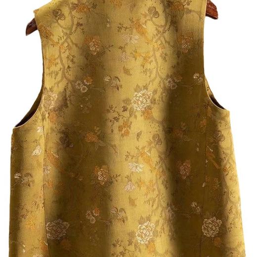 丁摩 新中式真美!重磅定织印花缎面A字马甲女装大码5ZF-9155 商品图4