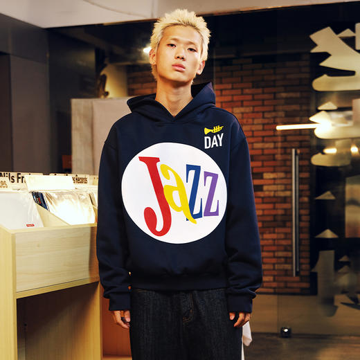 CryingCenterJazzDay碟片印花空气感廓形戴帽卫衣 哭喊中心 商品图0