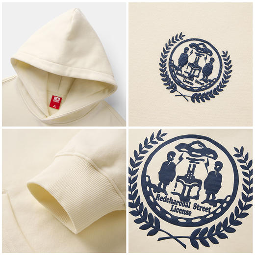 REDCHARCOAL 红炭外星人印花连帽卫衣男秋季新款潮牌宽松男士上衣 商品图2