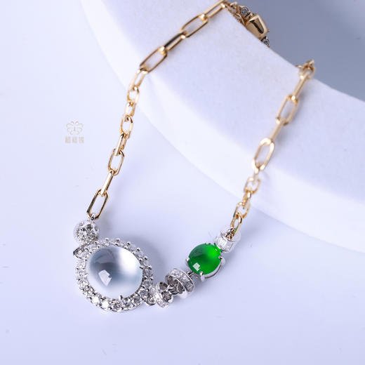 【荷塘月色 】白翡绿翠手链  GZ2509050 商品图2