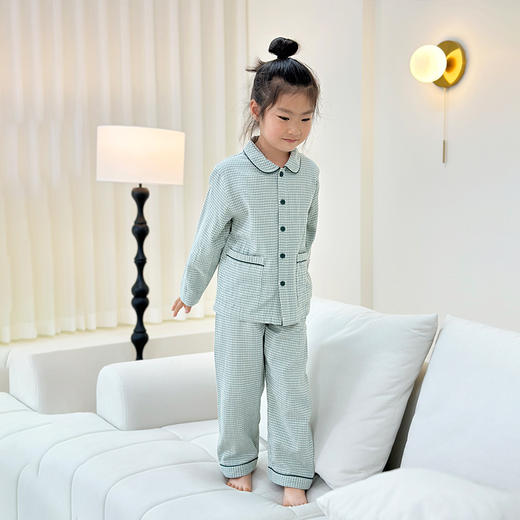 宜色家双层纱儿童家居服|快乐小猫系列，100%新疆棉，舒适透气不闷汗 商品图0