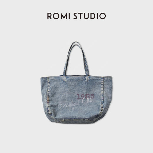 ROMI STUDIO 首饰袋 天然织物百搭牛仔托特单肩包RWCAP85800 商品图0