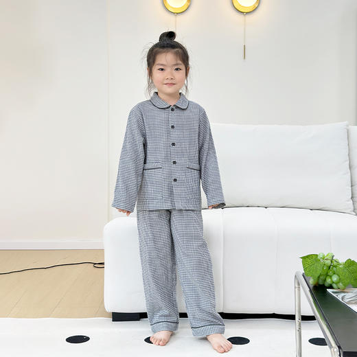 宜色家双层纱儿童家居服|快乐小猫系列，100%新疆棉，舒适透气不闷汗 商品图1