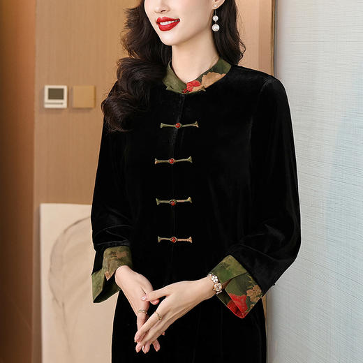 AHM yqwl6955新中式复古印花短外套时尚优雅国风上衣 商品图1