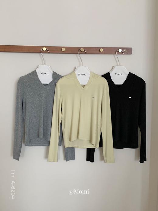 🔥【AMOMI慵懒定律·爱心连帽衫112-A6204】🥳〔 慵懒定律。爱心连帽衫 〕👉🏻𝗠𝗢𝗠𝗜 𝗦𝗧𝗨𝗗𝗜𝗢 𝟮𝟬𝟮𝟱 𝗔/𝗪长袖T系列🍁  商品图6