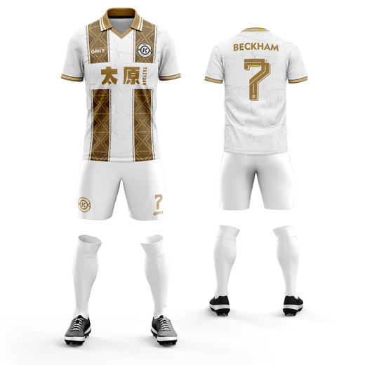 ORKY沃恺新品定制足球服套装男复古组队光板训练服翻领短袖足球衣 商品图4