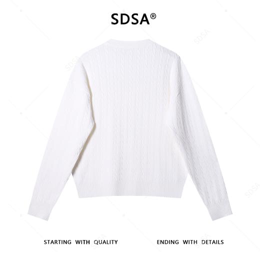 46764SDSA男士秋冬新款痞帅男装极简风短款纽花圆领针织衫百搭开衫毛衣 商品图4