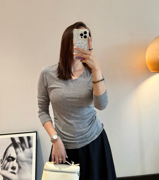 原单IRO莱塞尔混纺大V领修身羊毛打底衫091507 商品图3