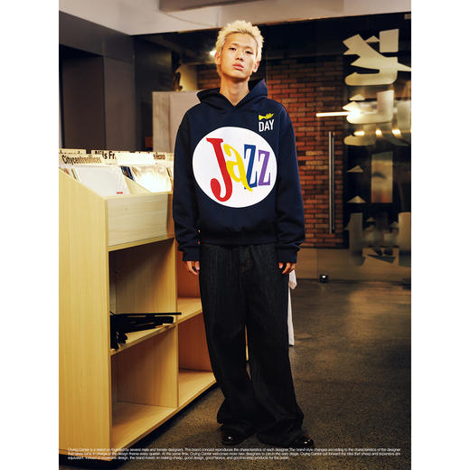 CryingCenterJazzDay碟片印花空气感廓形戴帽卫衣 哭喊中心 商品图1