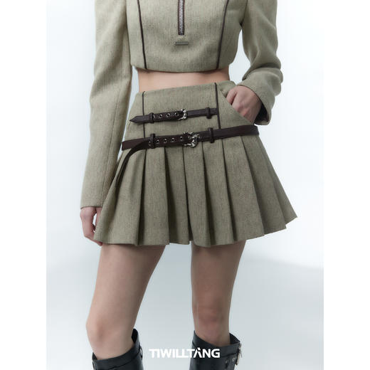 启世录TIWILLTANG“砥砺纤屿”小香风运动百褶套装半身裙短外套 商品图2