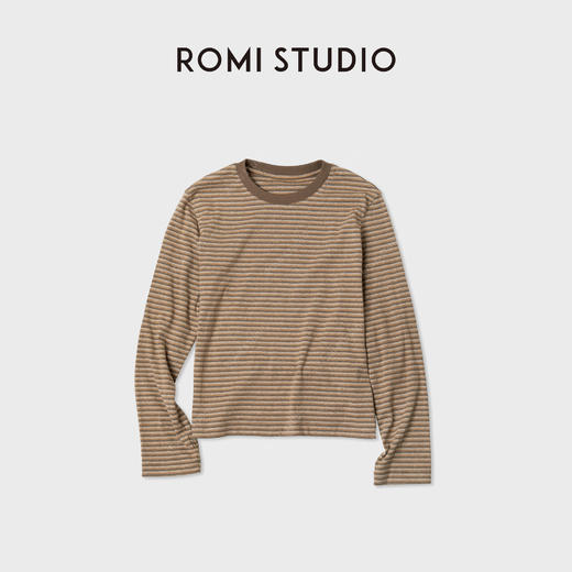 ROMI STUDIO"秋日暖阳"细密磨毛舒适柔软百搭长袖T恤RWCAS65454 商品图0