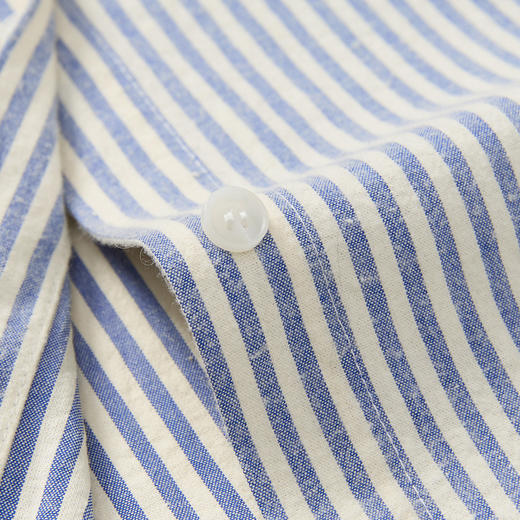 罗蒙秋冬厚款竖条纹长袖衬衫女士休闲百搭落肩宽松版磨毛棉质衬衣女上衣开衫 商品图10