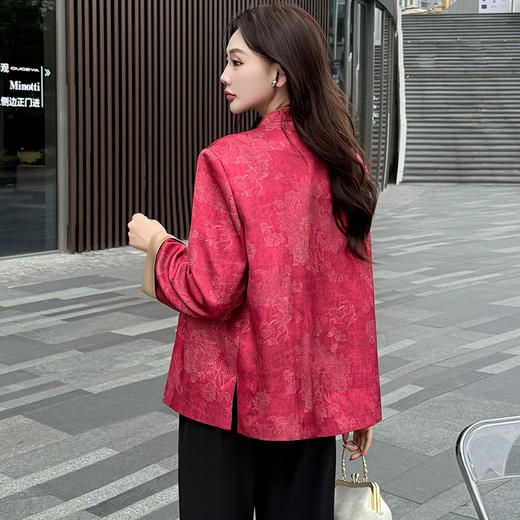QYM 5951-Y时尚国风外套刺绣花宽松休闲中式休闲 商品图3