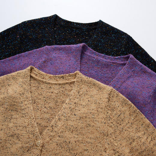 罗蒙秋冬女士金丝珠片羊毛衫外套V领开衫百搭设计感针织衫毛衣上衣女 商品图3