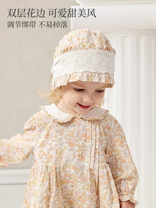 Domiamia 女宝宝梭织宽边花边帽 0-6-18月公主头饰 商品图1