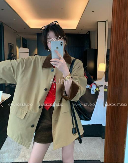 🔥国庆限时破价❗️等了超久的【AUChris奥地利假日高级感灯芯绒拼接风衣外套ACU082613】妥妥的韩系感✨秋冬必不可少的美拉德风衣~ 商品图2