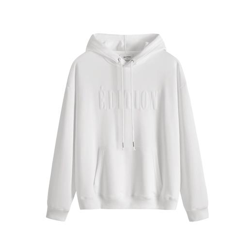 HIM漢崇  舒适连帽卫衣时尚植绒烫压印花休闲运动帽衫男 2025秋季 商品图4