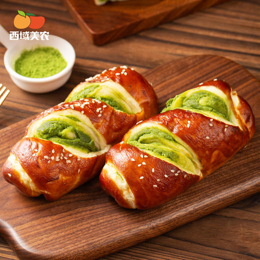 西域美农 抹茶碱水奶酥面包 黑芝麻碱水奶酥 100克/根*6根  共600克 发顺丰 商品图8