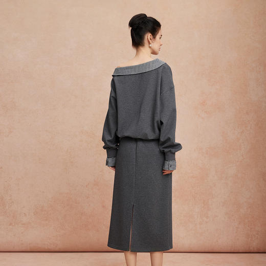 QG102斯尔丽25新款休闲时尚不费心机的套装搭配廓形上衣直筒裙减龄套装 商品图6