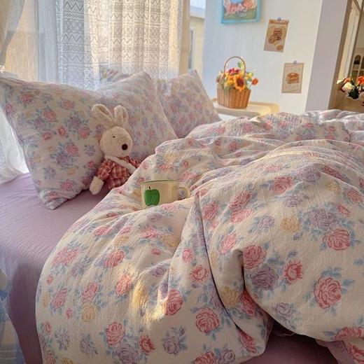 出口级小布袋水洗棉四件套，采用传统古法水洗棉工艺，触感柔软细腻，透气亲肤，四季皆宜 商品图3