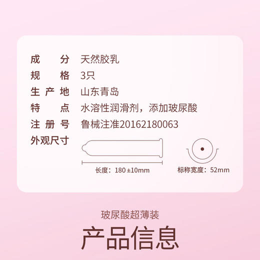 杜蕾斯（durex）避孕套 安全套 男女用 成人两性用品 成人用品套套 【超薄6只】玻尿酸润薄3+超薄3 商品图8