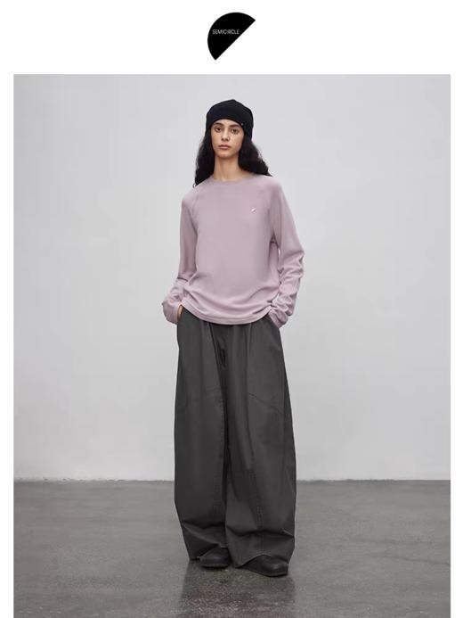 半圆/25613379/休闲牛仔水洗裤子女弯刀阔腿裤 商品图1