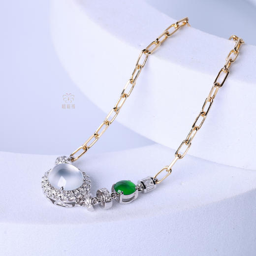 【荷塘月色 】白翡绿翠手链  GZ2509050 商品图3