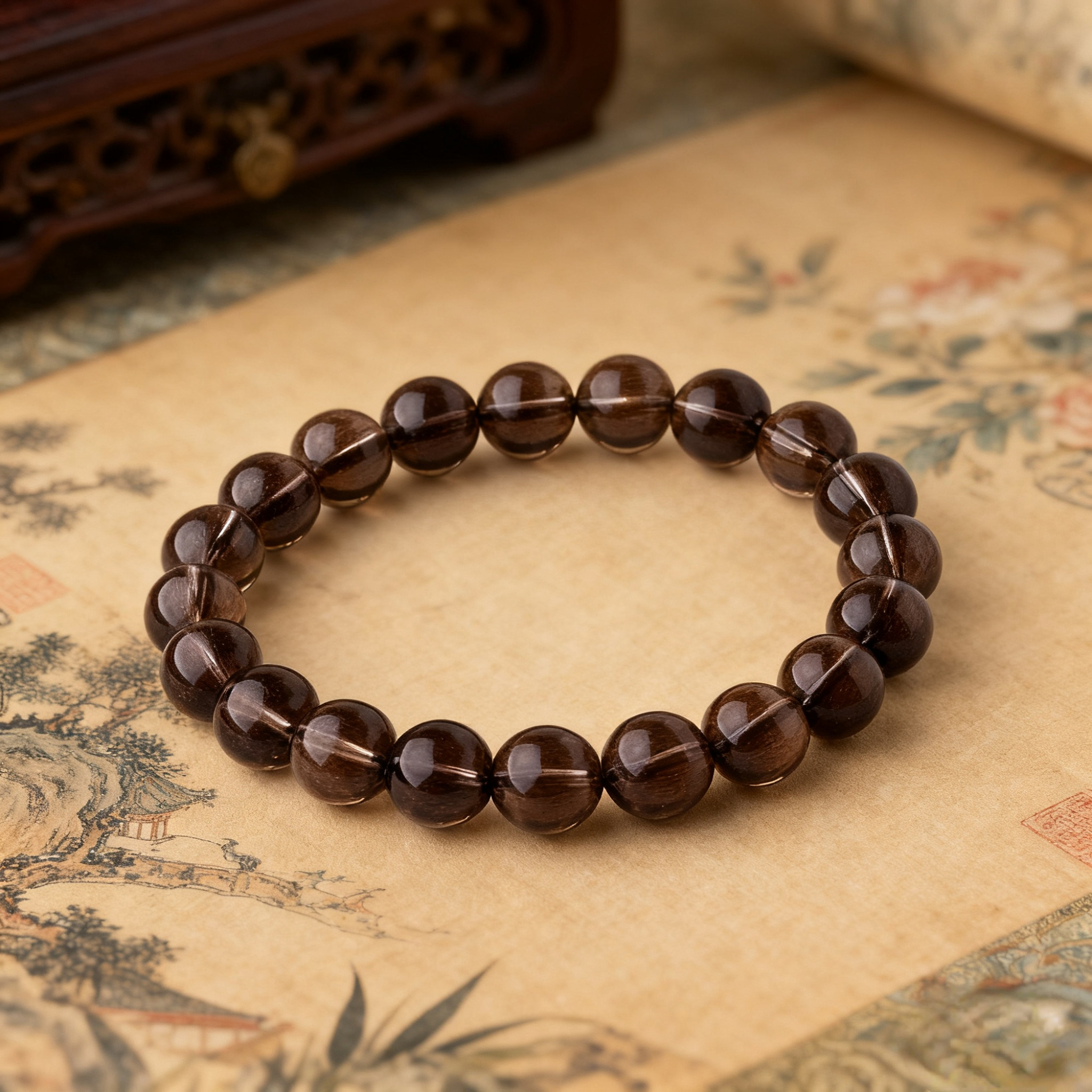 茶水晶手串 自然剔透 颗颗精选