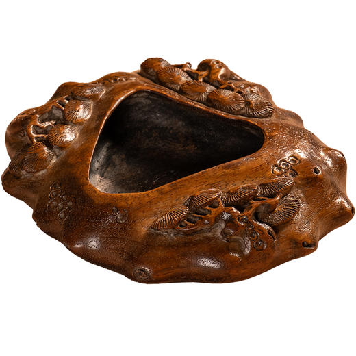 清	黄花梨雕松树纹随形水盂 商品图5