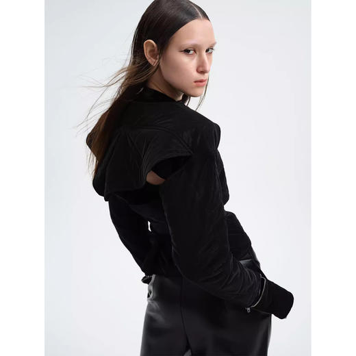 启世录TIWILLTANGMIRROR原创短外套女季立体绗缝两件式裹胸棉上衣 商品图3