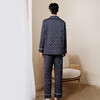 金三塔桑蚕丝简约菱形格纹丝绵睡衣男舒适保暖贴肤衣裤套家居服   YSMFD202 商品缩略图3