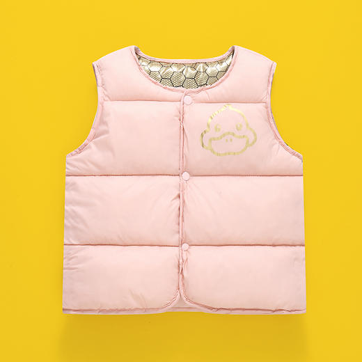 优选丨【39元/2件】小黄鸭儿童黑金自发热保暖卡通印花棉马甲内穿外搭棉坎肩80-140 商品图6