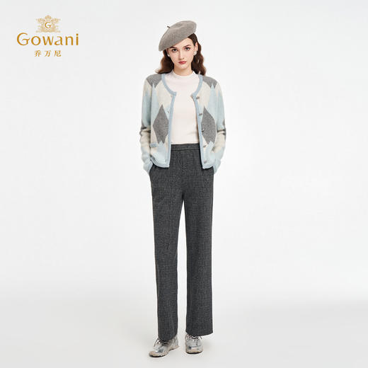 乔万尼2025冬新品高级大象灰高智穿搭直筒裤ED4F705 商品图3