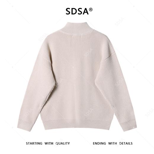 337SDSA男士秋冬新款痞帅男装潮牌纯色半拉链立领针织衫时尚休闲毛衣 商品图5